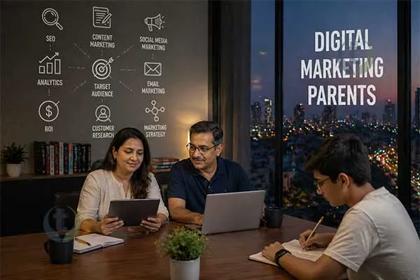 Parents in Digital Marketing with Son