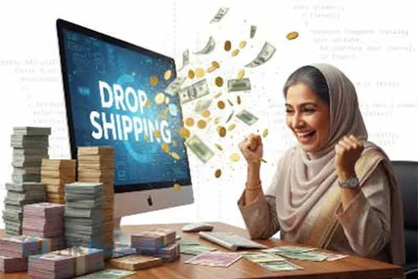 A woman doing Dropshipping business